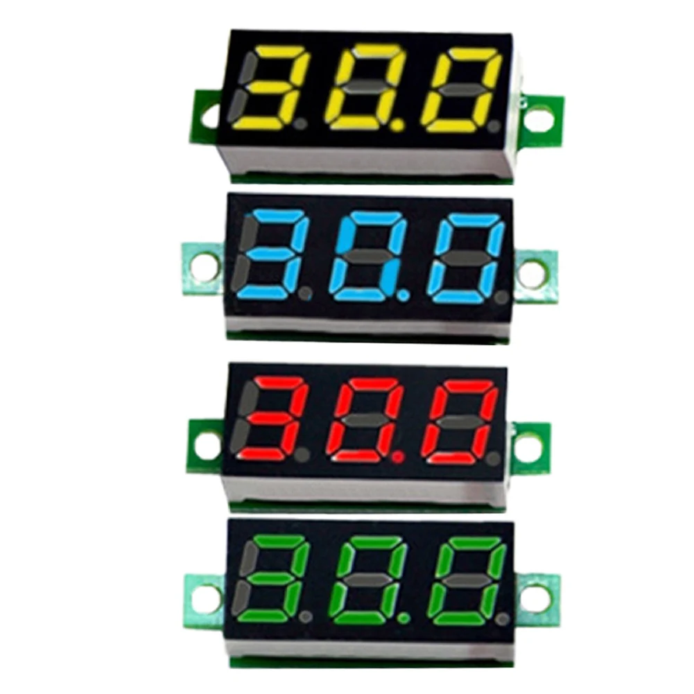 0.28 3-wire LED Mini Digital Voltmeter DC0-100V Reverse Protection Voltmeter Voltage Tester Panel Meter Voltage Tester Voltmeter