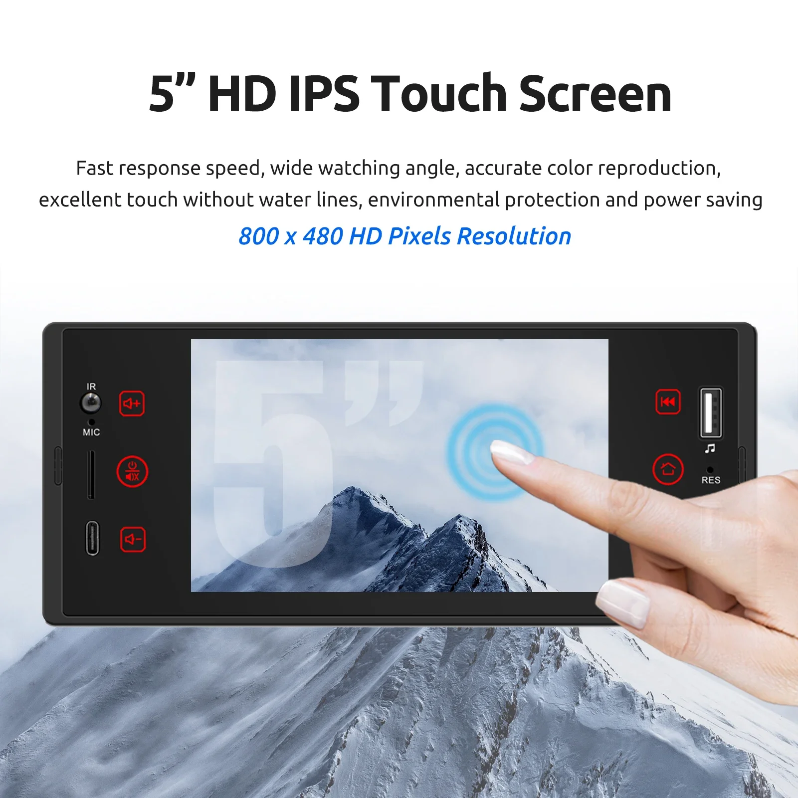 ESSGOO Car Radio 1Din MP5 Player Autoradio Stereo 5'' IPS Touch Screen Bluetooth Mirror Link Type C Universal Multimedia Player