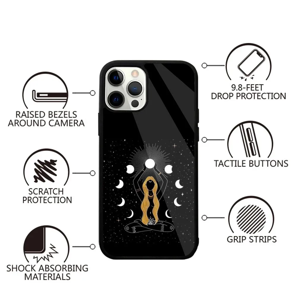 Funda de teléfono Witches Moon Tarot Mystery Totem para iPhone 15,14,13,12,11,Plus,Pro,Max Mini Magsafe carga inalámbrica magnética