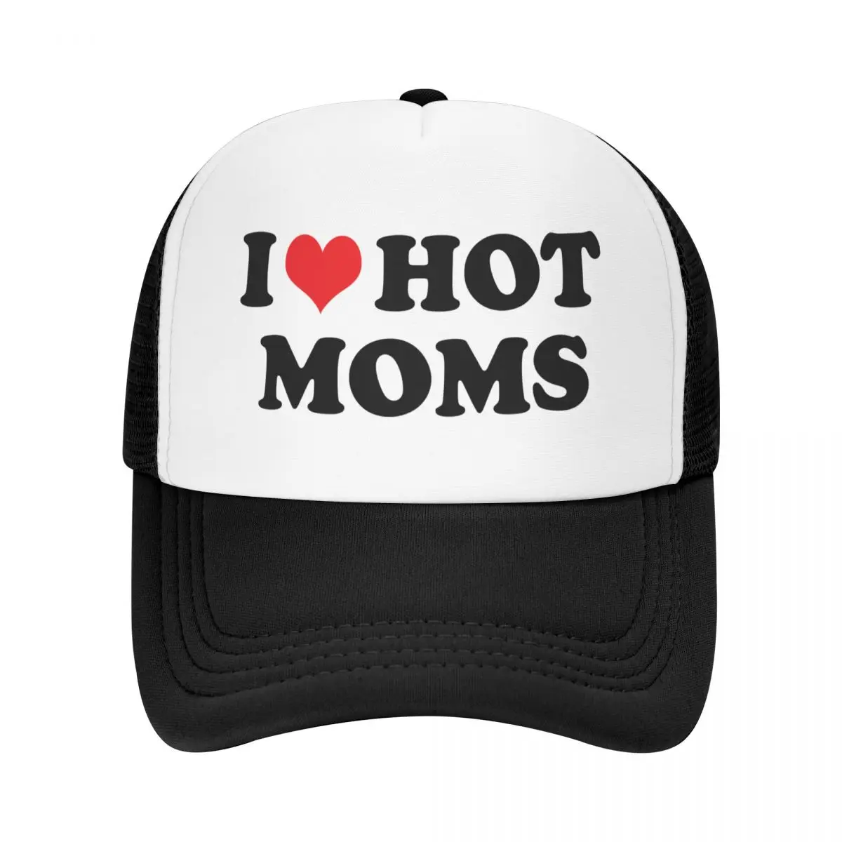 

Custom Fashion I Love Hot Moms Baseball Cap Women Men Breathable Trucker Hat Sun Protection Snapback Caps