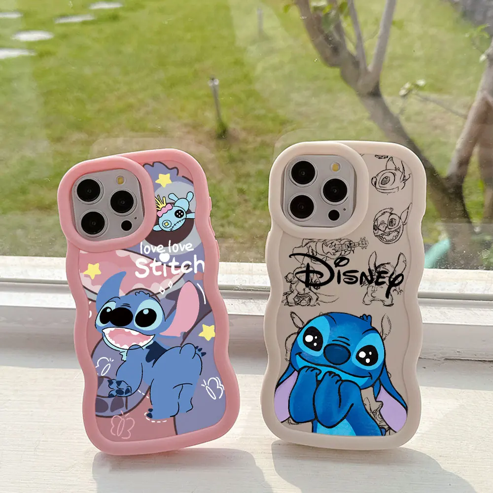 Cute Cartoon Stitch Phone Case For Samsung A03 A04 A05S A10S A11 A12 A20S A21S A13 A14 A55 A54 A34 A53 A30 A32 A33 A73 5G Cover