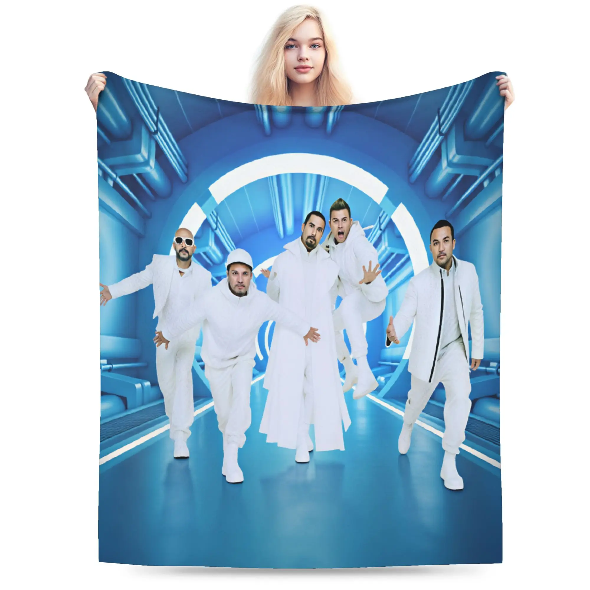 Backstreets Boys Cozy Blanket  Print Plane Travel Throw Blanket Couch Chair Flannel Bedspread Sofa Bed Cover