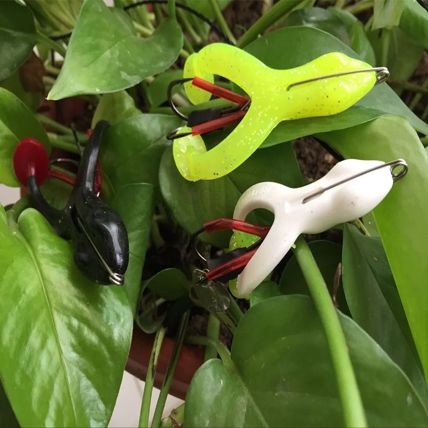 9g/13g/17g Fishing Frog Lures Fishing Lures with Double Sharp Hooks Baits Simulation Frog Snake Head Lures