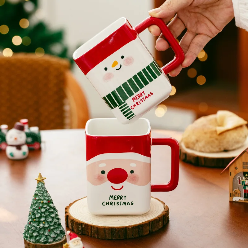 Creative Santa‑Claus Christmas Ceramic Mug, Practical Breakfast Coffee Water Cup, Festive Holiday Gift for Kids