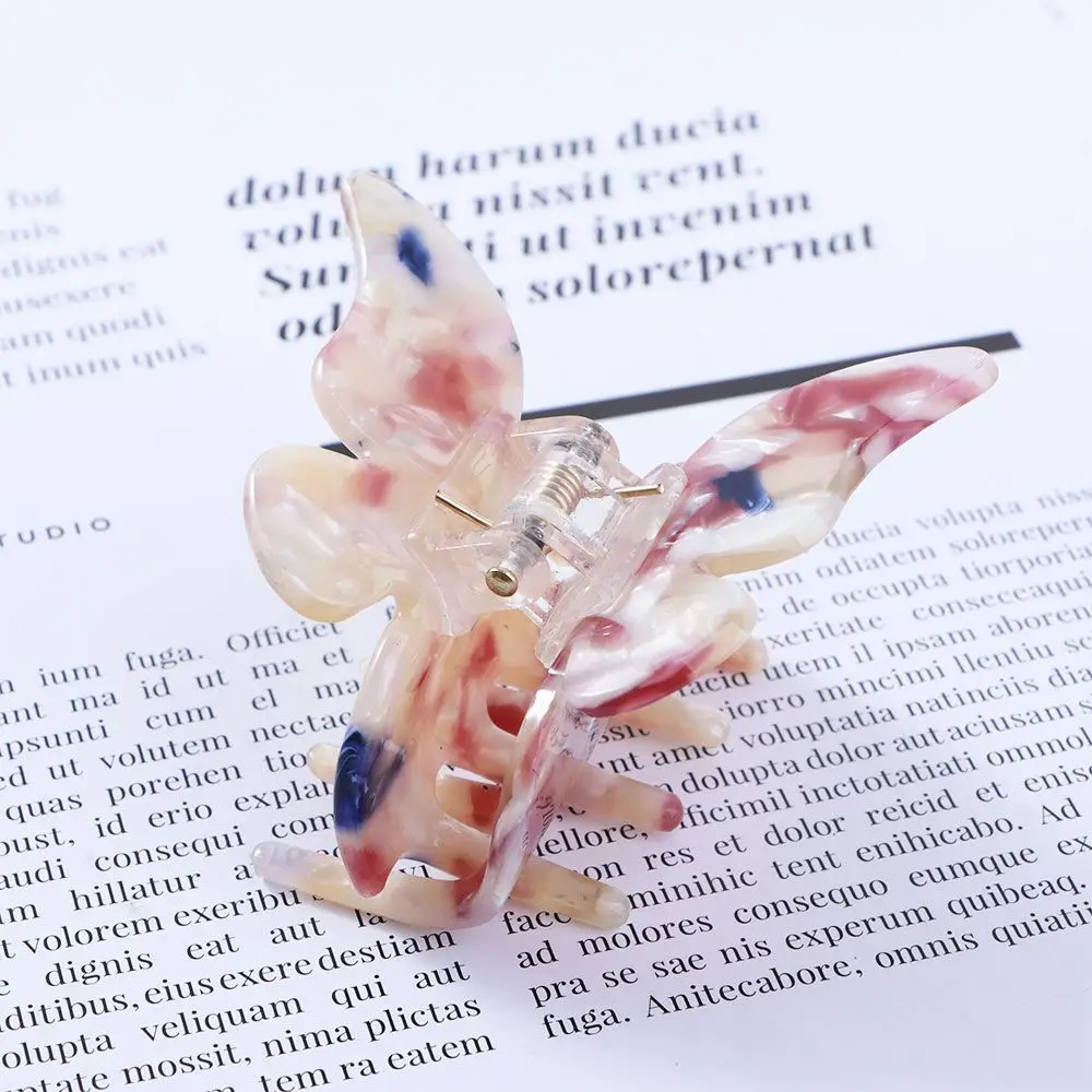 Fashion Cute Acetic Acid Women Butterfly Candy Colors Crab Clips Hair Claw Headwear Butterfly Hair Clips