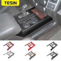 TESIN Car Gear Shift Water Cup Holder Panel Cover Trim Sticker for Ford F150 2015 2016 2017 2018 2019 2020 Interior Accessories