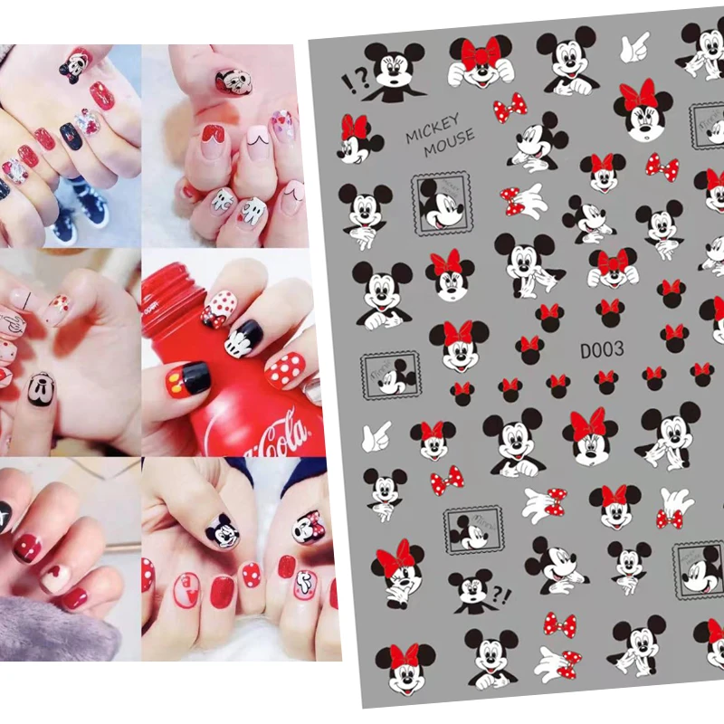 

Disney Style Nail Art Sticker Mickey Minnie Donald Duck Nail Slider Butterfly Love Cartoon Character Design Decorative DIY Decal