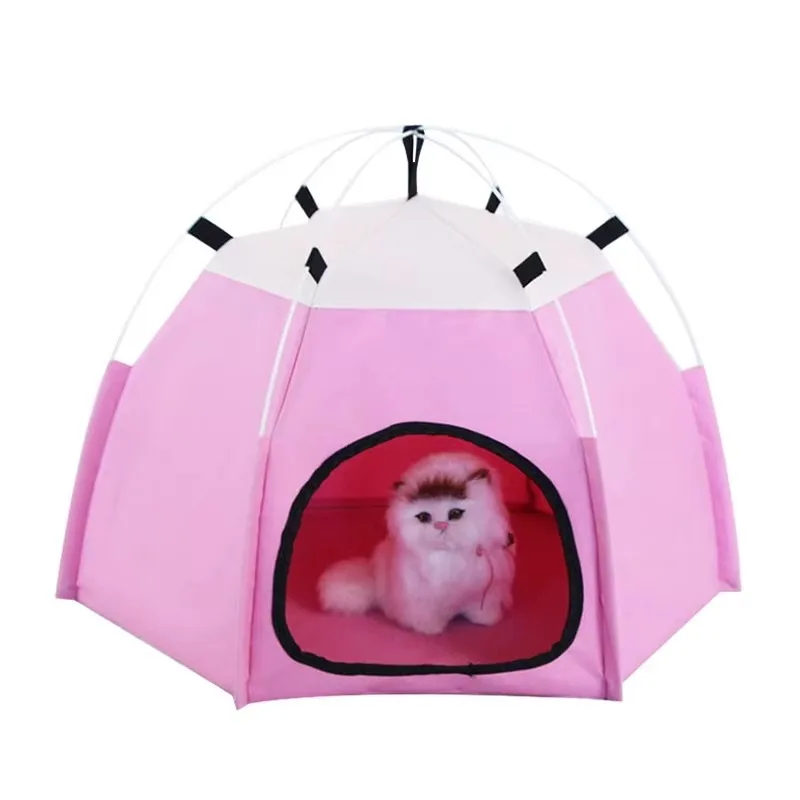 Outdoor Foldable Dog House with Various Colors for Summer Pet Supplies Mosquito-proof Tent Convenient Stray Cat House Pet Tent