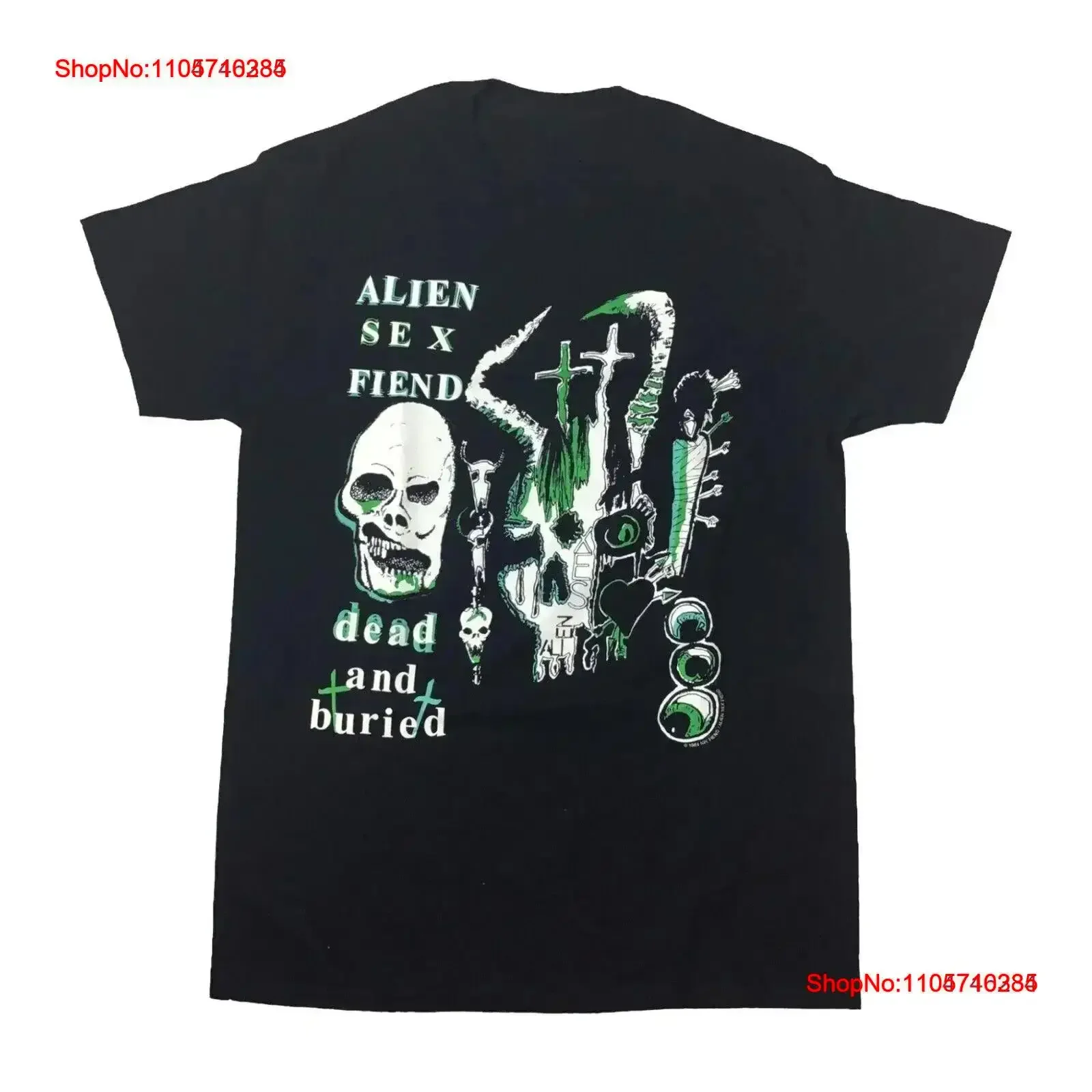 Alien Sex Fiend Dead And Buried T Shirt vintage Washed streetwear Stylish Soft Slightly fashion Casual Top For Everyday Wear