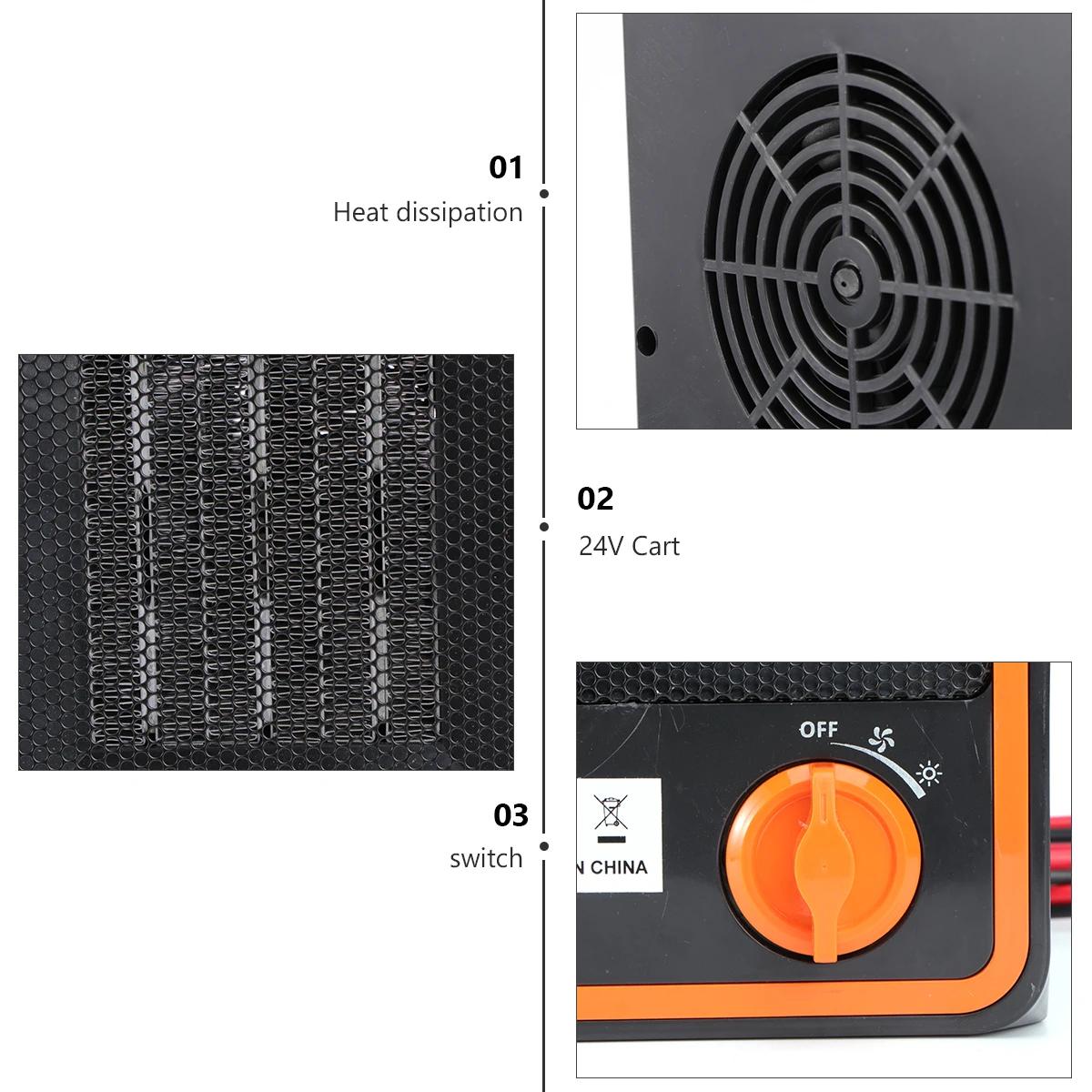 

Car Heater Auto Warmer Electric Heating Cooling Portable Truck Office Plug Play Non-Slip Base Winter Summer Comfort Automotive