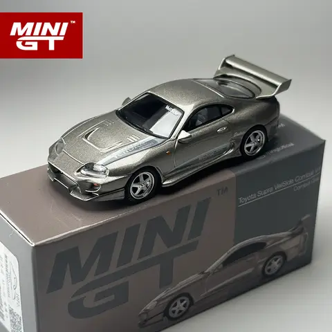 MINIGT 1:64 Toyota Supra VeilSide Combat V-II Combat Grey Alloy Car Model 978