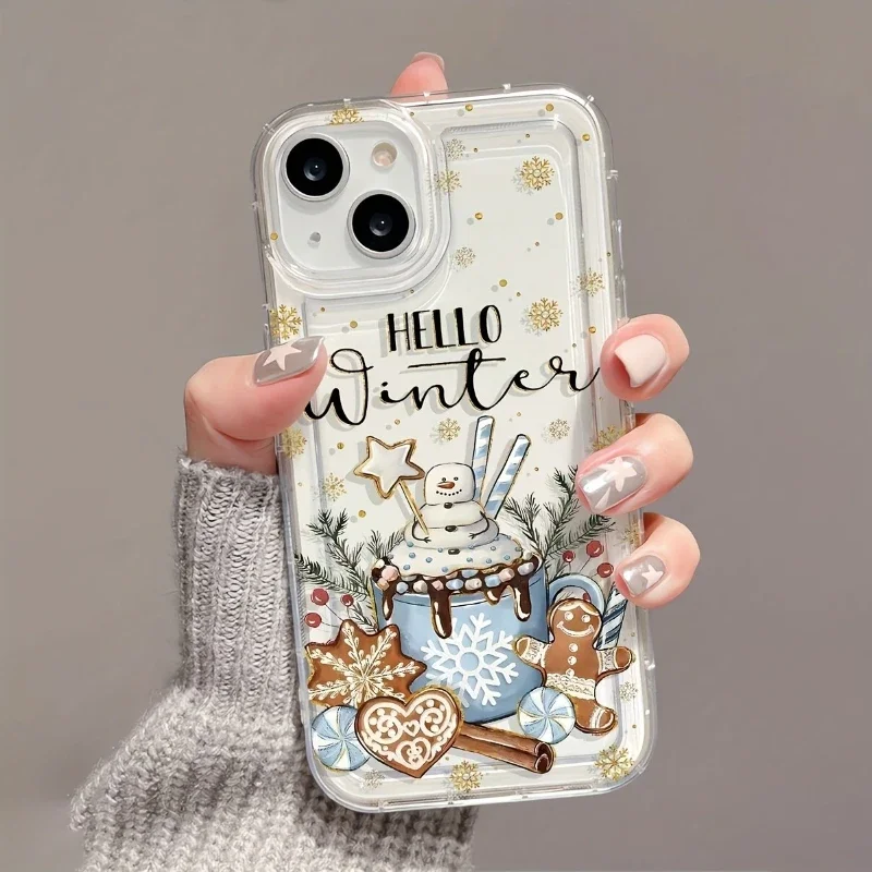 Christmas-themed phone case，Suitable for iPhone 17, 16, 15, Plus, Pro, Max series of mobile phones -
