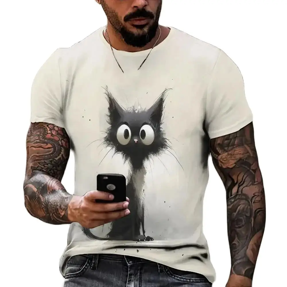 Summer Fashion Personality Funny Animal Graphic T-shirt New Trend Casual 3D Printed Round Neck Short Sleeve Tees Tops