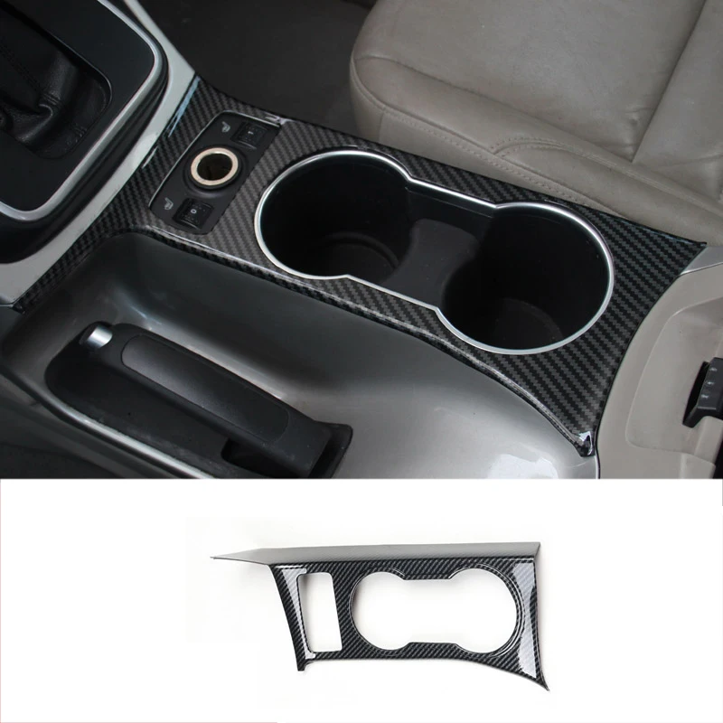 

Carbon Fiber Car Center front cup holder frame cover trims for Ford Kuga Escape 2013 2014 2015 2016 Accessories Auto Kit