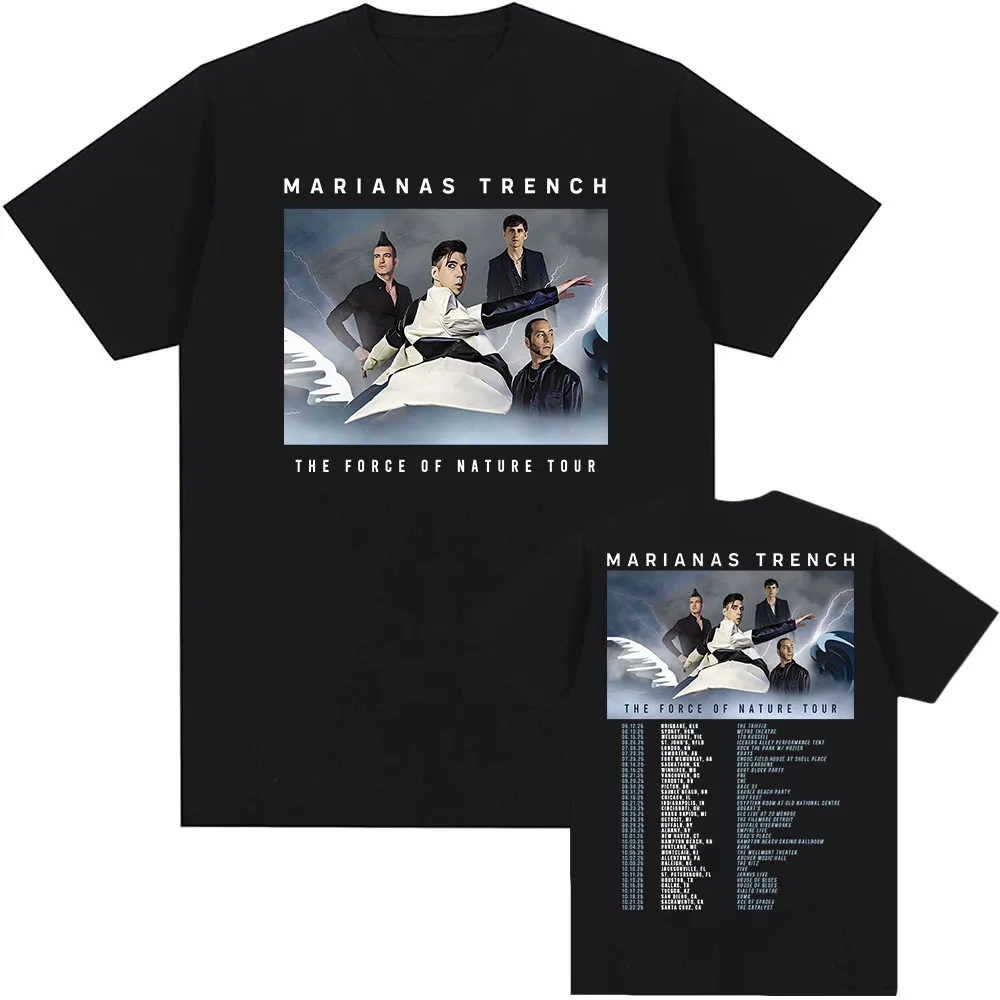 MARIANAS TRENCH Band Tshirts THE FORCE OF NATURE TOUR T-shirt Summer Cotton Men Women T Shirt Unisex Streetwear Casual Men Tees
