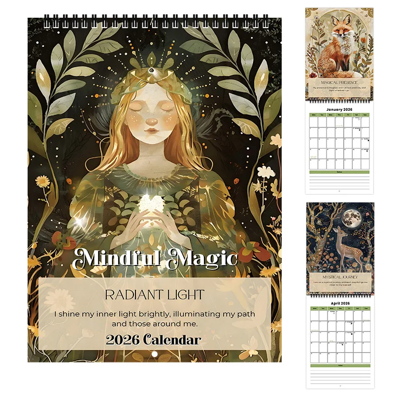

Newest 2026 Calendar Dark Magical 12 Months Daily Weekly Monthly Agenda Schedule Organizer Planner Home Decorative Wall Calendar
