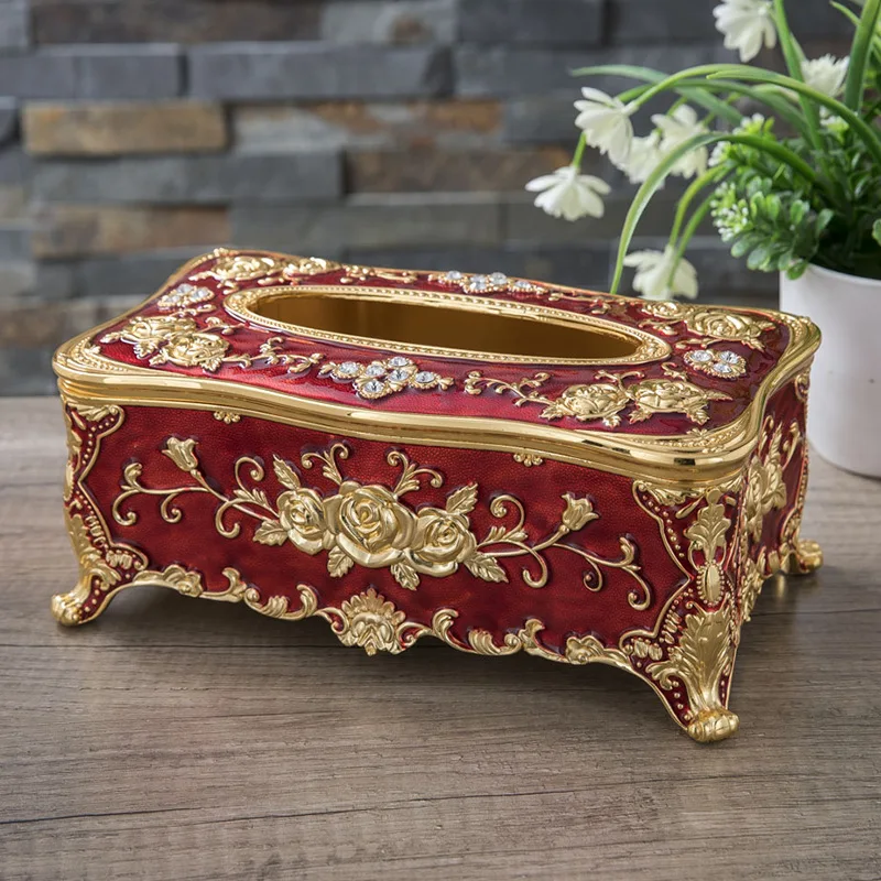 

Luxury Flower Carved Metal Nappin Holder Kitchen Decoraction Paper Towel Dispenser Tissue Box Holders NH03