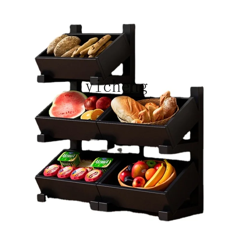 

Living Room Display Rack Dining Room Storage Rack Kitchen Vegetable and Fruit Basket Multi-Grid Storage Rack