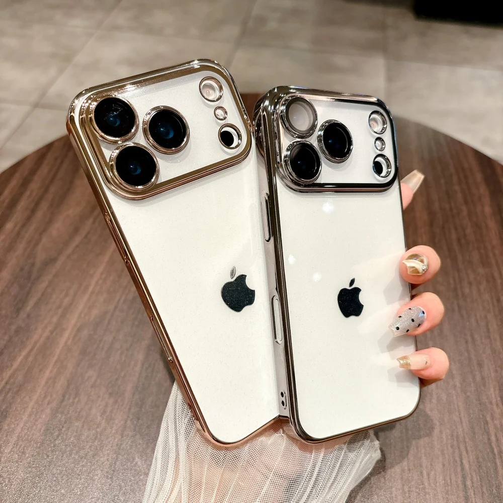 حافظة شفافة متألقة لهاتف آيفون 17 اير 16 15 14 بلس 13 12 11 برو ماكس لامعة لامعة بلينغ وعرة غطاء مدرع للكمبيوتر الشخصي #2