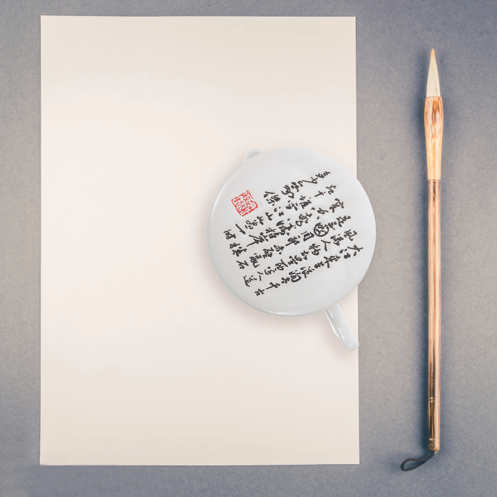 

Painting Accessory Ink Grinding Stone Students Calligraphy Tool White Writing Inkstone