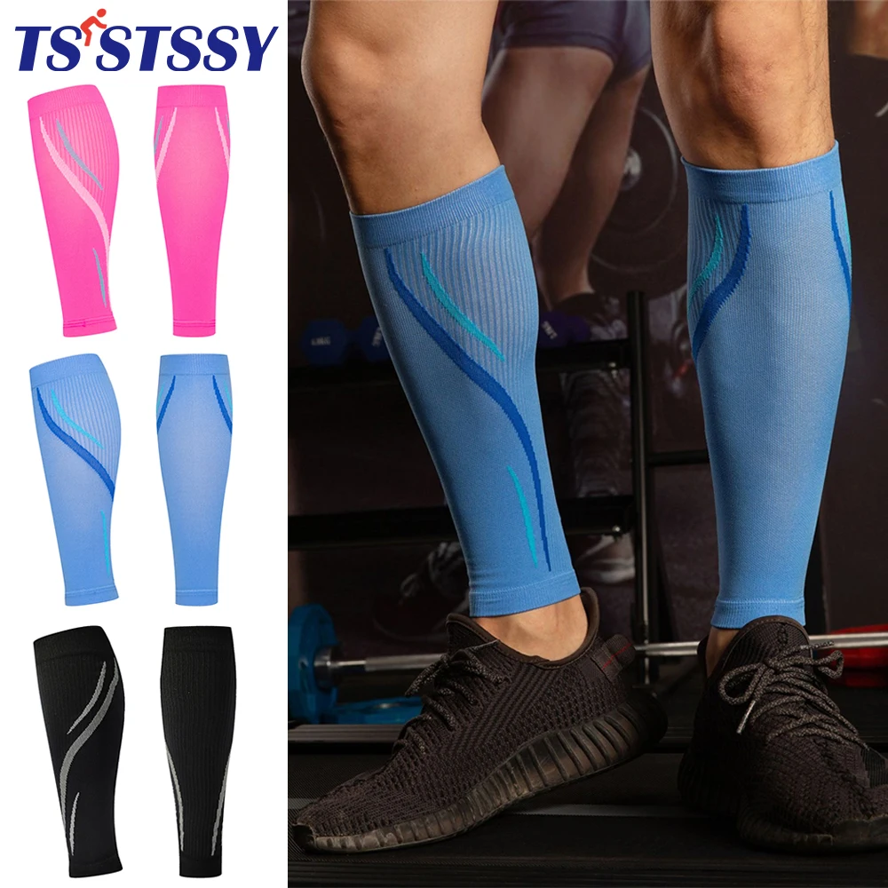 1Pair Sports Calf Compression Sleeves Leg Support Sleeve Cycling Running Basketball Football Calf Shin Splint Support Legwarmers