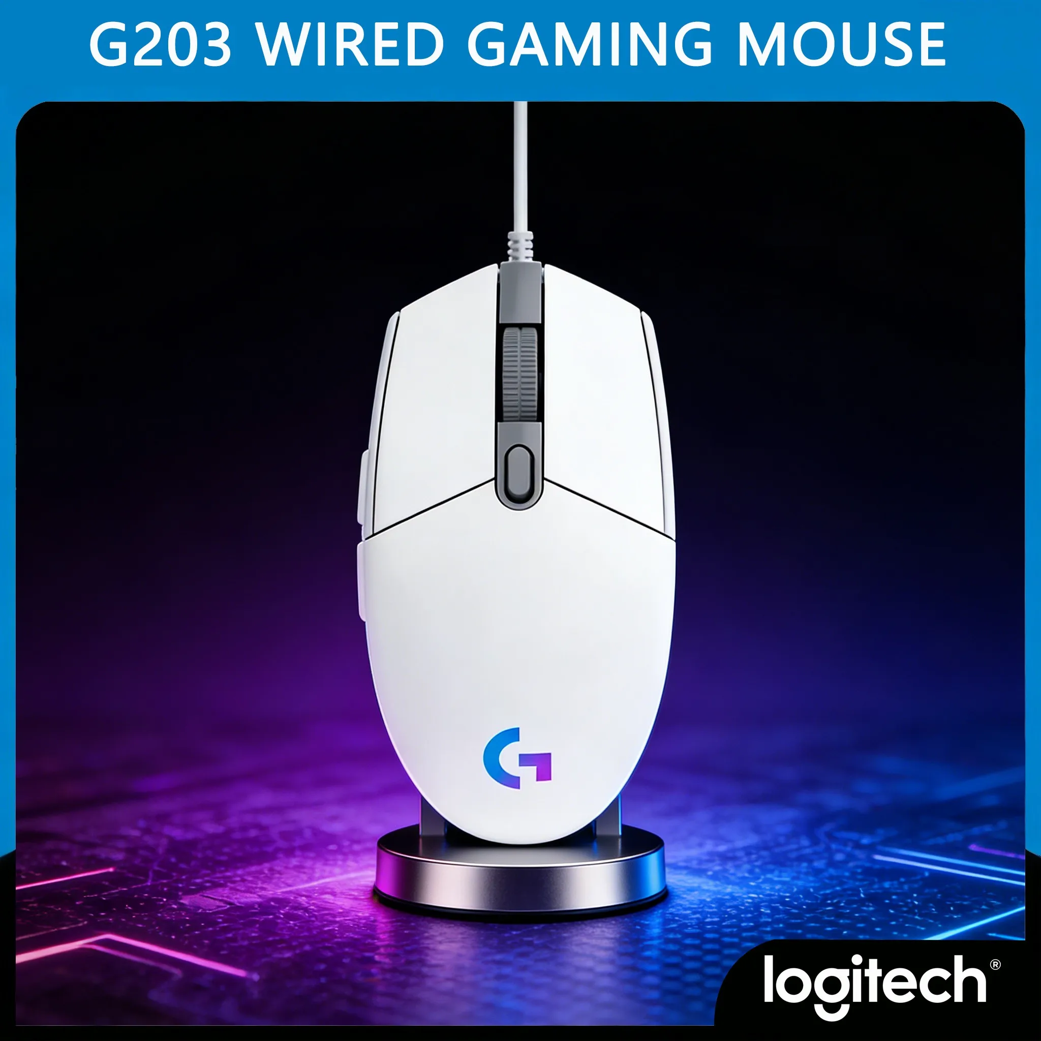

Logitech G203 Durable Gaming Mouse Lightweight Ergonomic for Extended Sessions