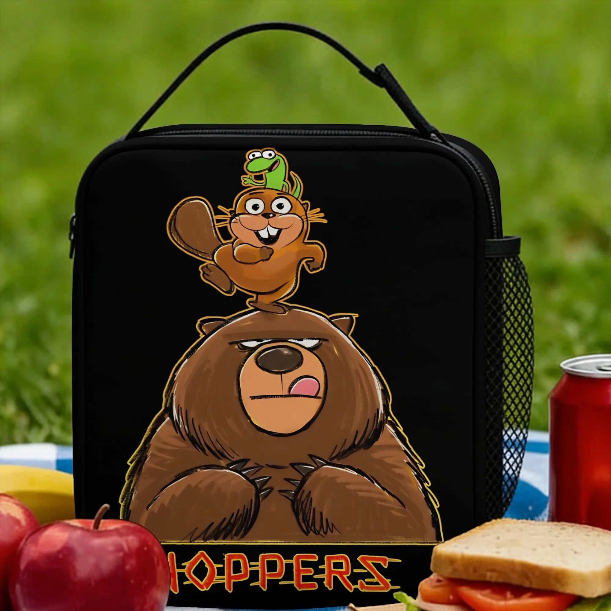 Mabel  Ellen Bear Cartoon Insulated Lunch Bags Large Hoppers  Reusable Cooler Bag Lunch Box Tote Office  Picnic Men Women
