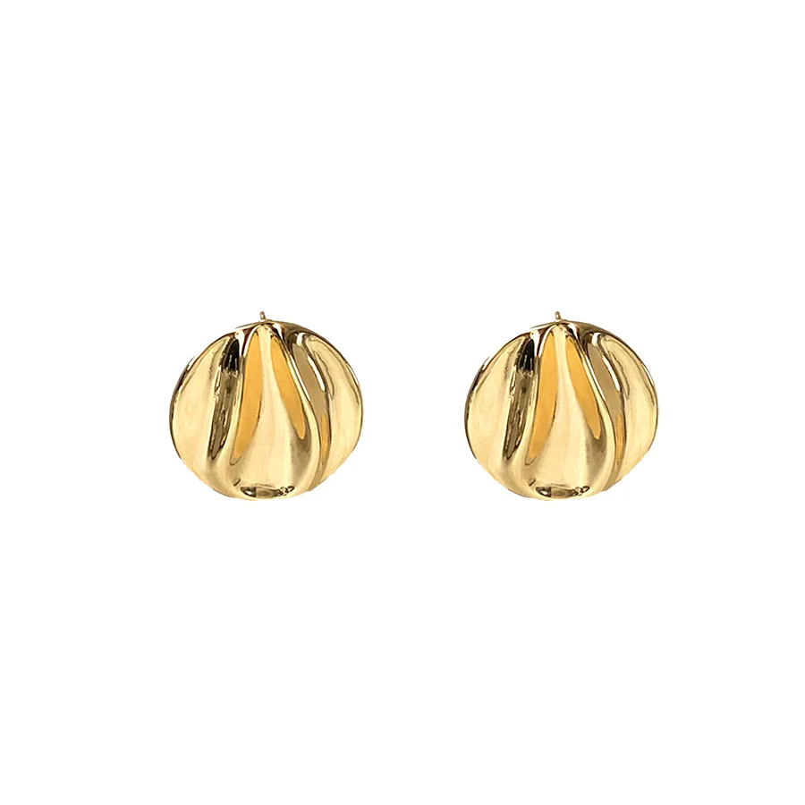 

Minimalist Glossy Round Stud Earrings Light Luxury High Sense Elegant Daily Party Fine Jewelry Gift For Ladies