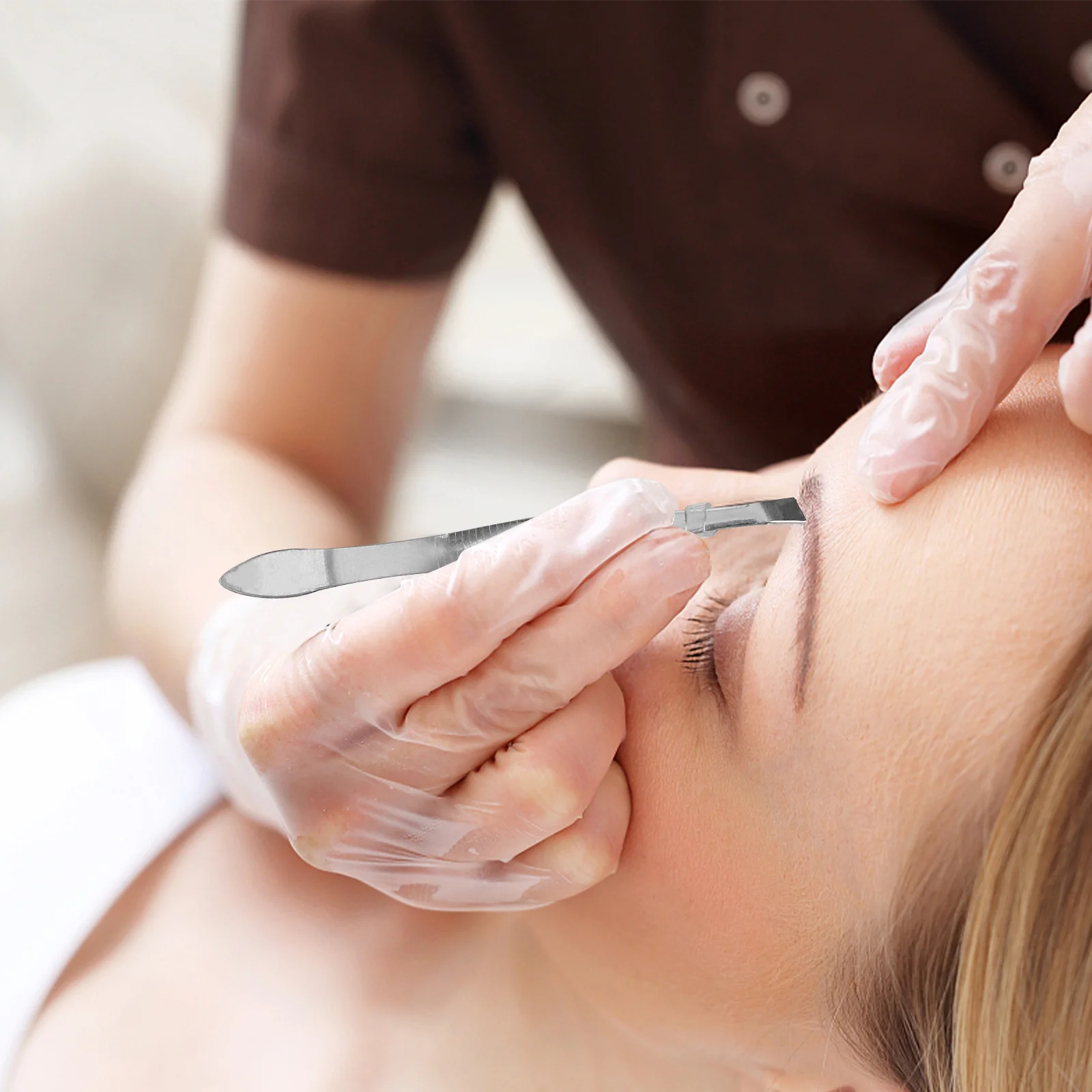 

1 комплект, ручка с гравировкой для прически, набор парикмахерских инструментов из нержавеющей стали с 10 лезвиями, ручка для резьбы по бровям для салона парикмахера