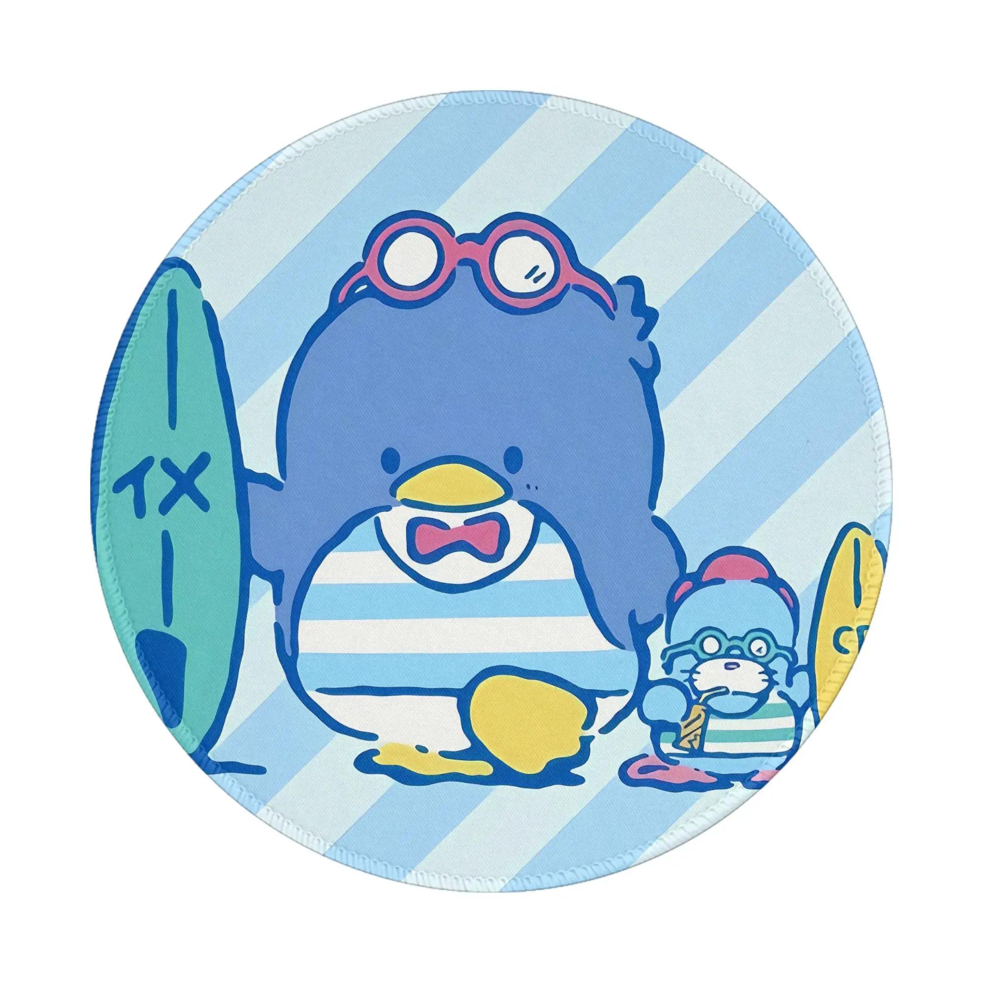 Tuxedo Sam Runde Mini-Mauspad Teppich Anti-Rutsch-Matte Desktop 8 Zoll Spiel Computer Matte Gaming Gummi Mauspad