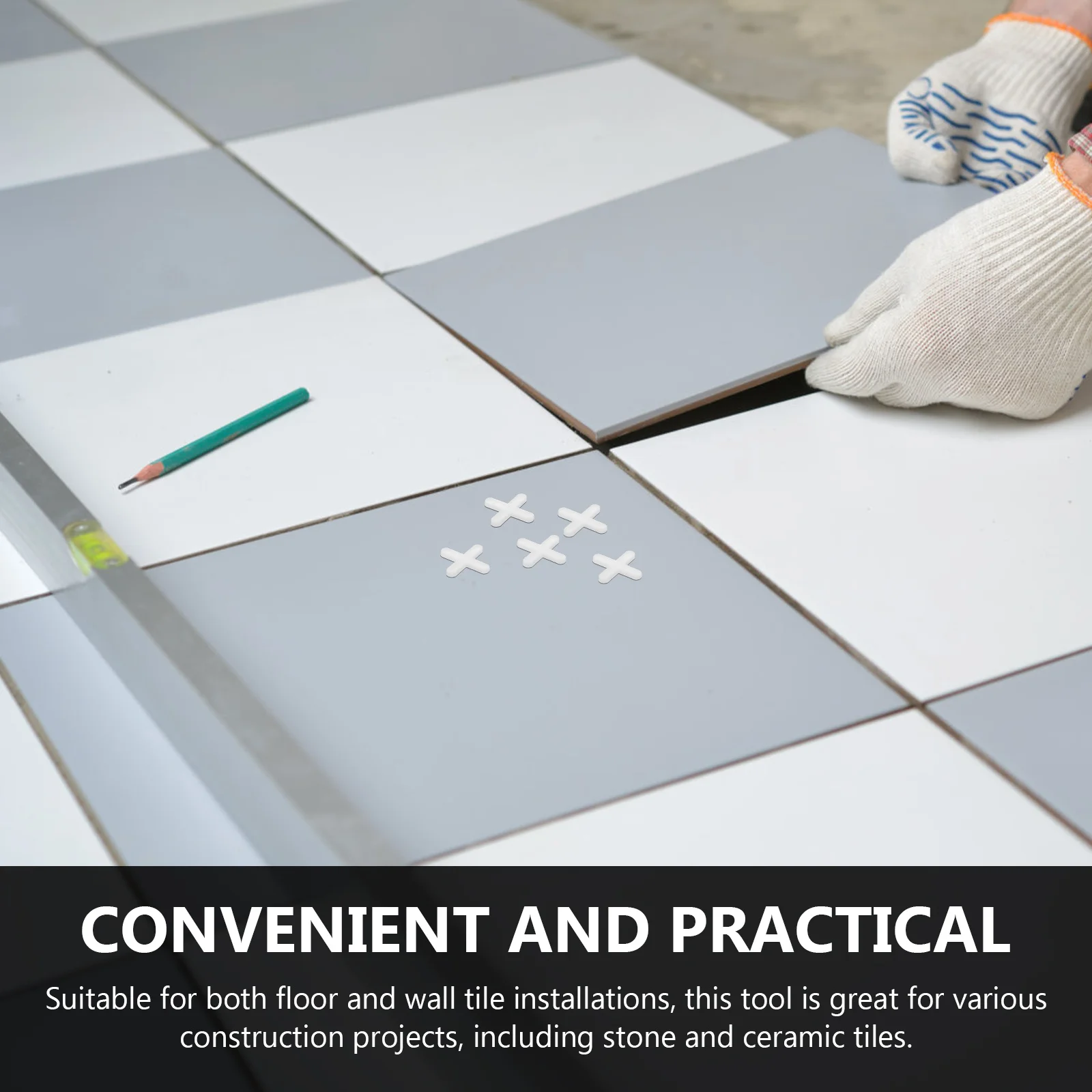 500 قطعة فاصل البلاط المتقاطع لجدران الأرضيات سهلة التسوية مادة متينة 4 مللي متر نظام تباعد فواصل تسوية البلاط