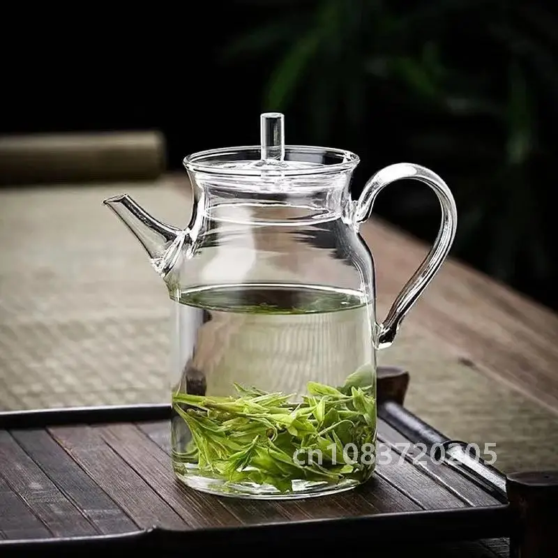 China Retro Imitation Song Glass Teapot With Handle Kung Fu Tea Set Puer Kettle Bubble Tea Pot Household Teaware