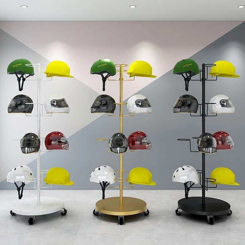 

Clothing accessories store hat helmet display stand