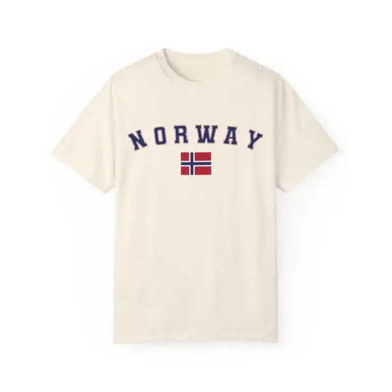 

Norway T-Shirt Scandinavia Comfort Colors Top Shirt Gift for Her Flag Pullover Travel Souvenir Tee Norwegian Pride