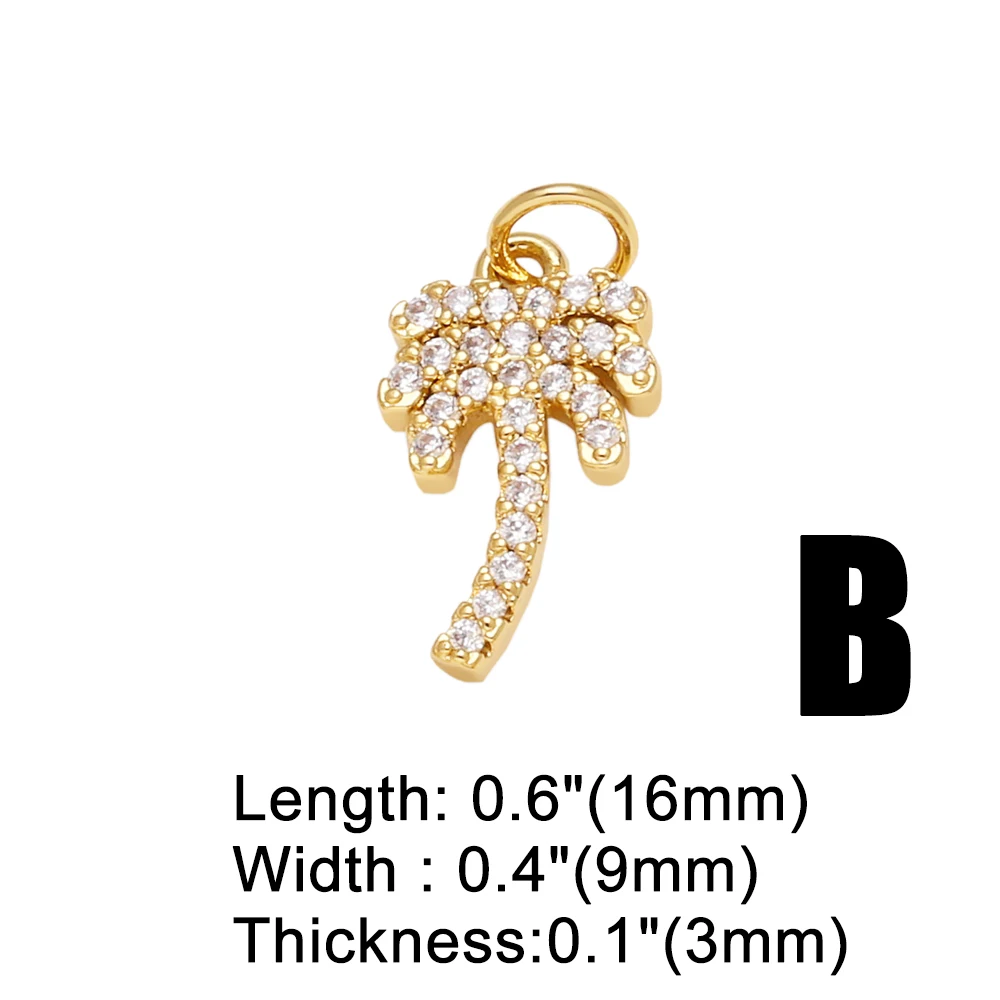 OCESRIO White Crystal Whale Tail dijes para bisutería Copper Gold Plated Turtle Shell Palm Jewelry Making Supplies chma274