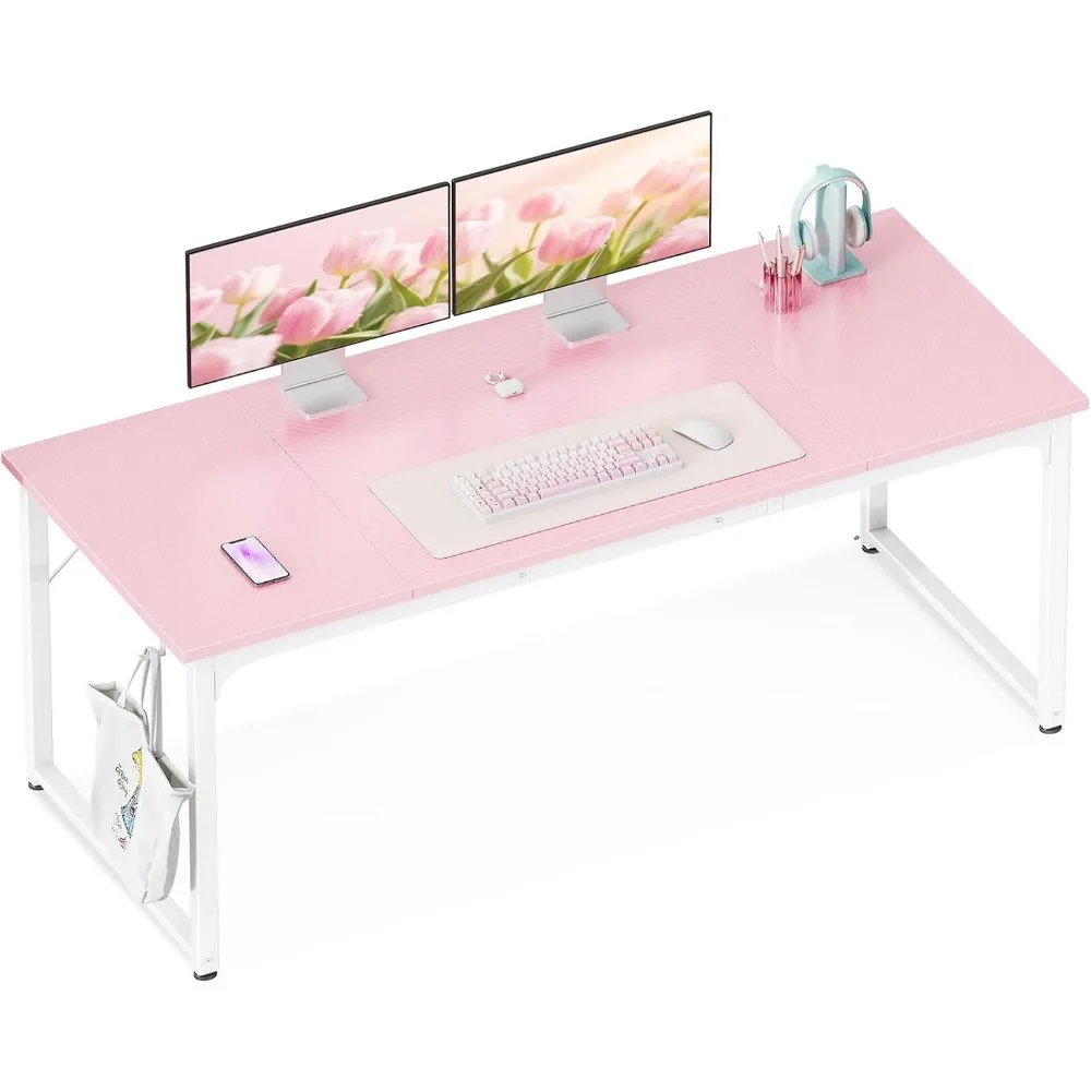 

63-дюймовый компьютерный стол премиум-класса, стол для домашнего офиса, игровая письменная работа от домашнего учебного стола, современный простой дизайн, большая ножка,