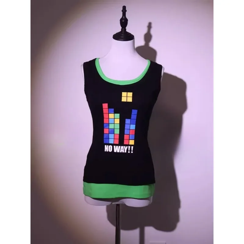 Anime Sakura Futaba Cosplay Costume Sleeveless Loose Vest Y2k Tops Casual Clothing Bag for Women Halloween Carnival Party Suits view 3