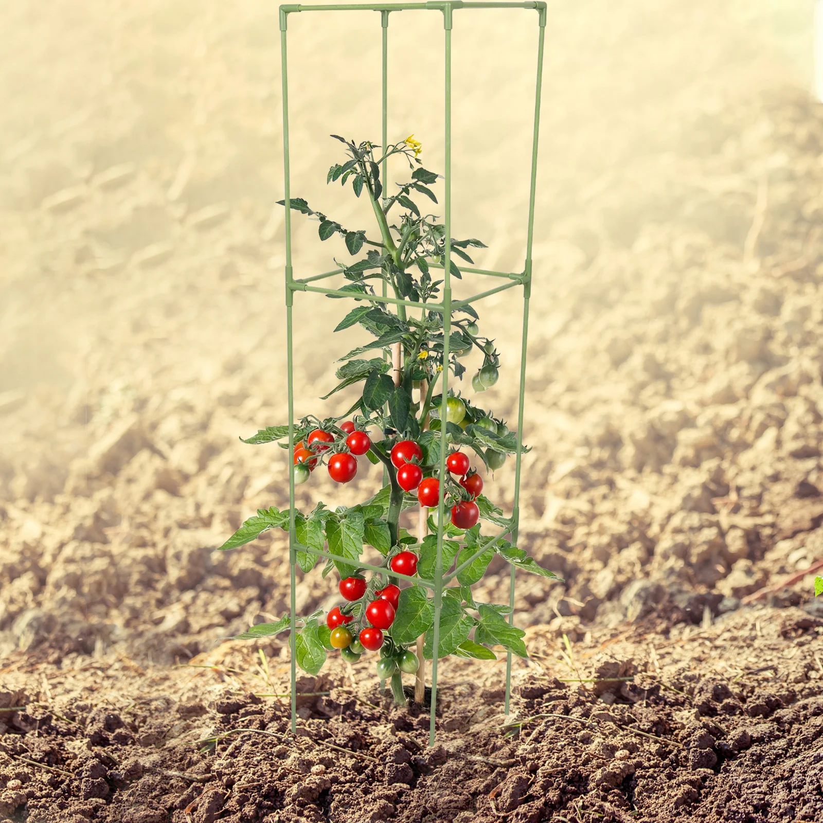 

1 комплект, устойчивая к атмосферным воздействиям стекловолоконная решетка для томатов и огурцов, сверхмощная клетка, вертикальная садовая опорная рама, решетка для огурца