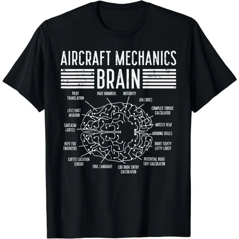 

Fun Gifts Aircraft Mechanic Brain T-shirt Aircraft Maintenance T-shirt Streetwear Graphic T-shirt Women Clothing Fashion Y2K