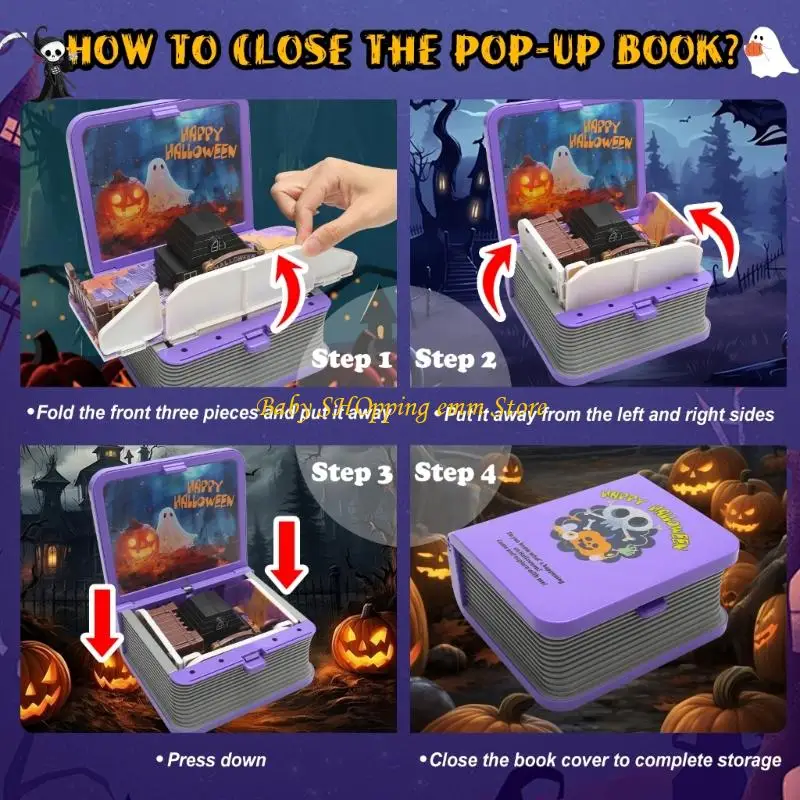 23GD Skeleton Specter Foldable Book Scene Paper Craft Decor