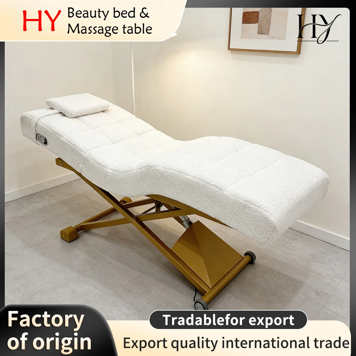 Stationary Massage Table Adjustable Beauty Bed Fixed Facial Spa Bed Sturdy Salon Furniture for Tattoo Lash Esthetician Spa