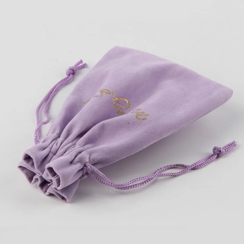 Custom Logo Small Soft Velvet Jewelry Pouch Rings earrings Packaging Bag