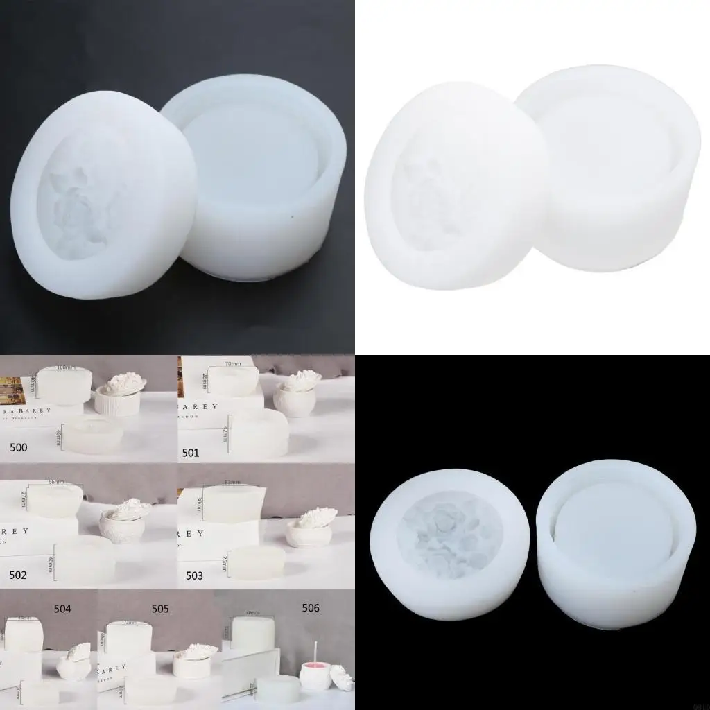 3D Rose Bottle Silicone Mold Handmade Desktop Decoration Gypsum Ornaments Aromatherapys Candle Holder Epoxy Resin Mould