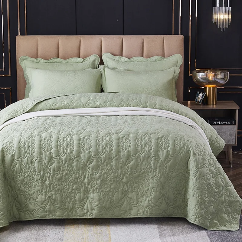 

Европейский двусторонний накидка на кровать, комплект из футболок, простое двуспальное одеяло американского цвета, одеяло Tat Stitch Thiened Be...