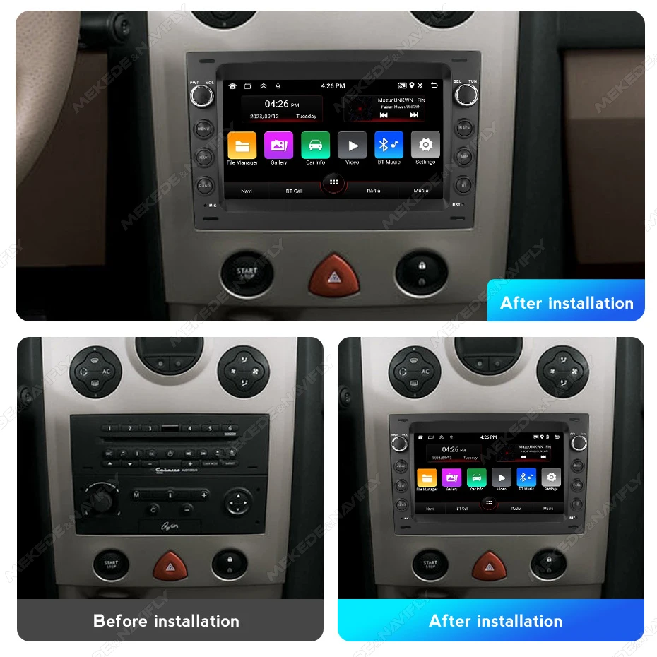 For Renault Megane 2 II 2003-2009 Android 15 7inch Car Radio Carplay GPS Navigation Multimedia Player RDS GPS WiFi FM Autoradio