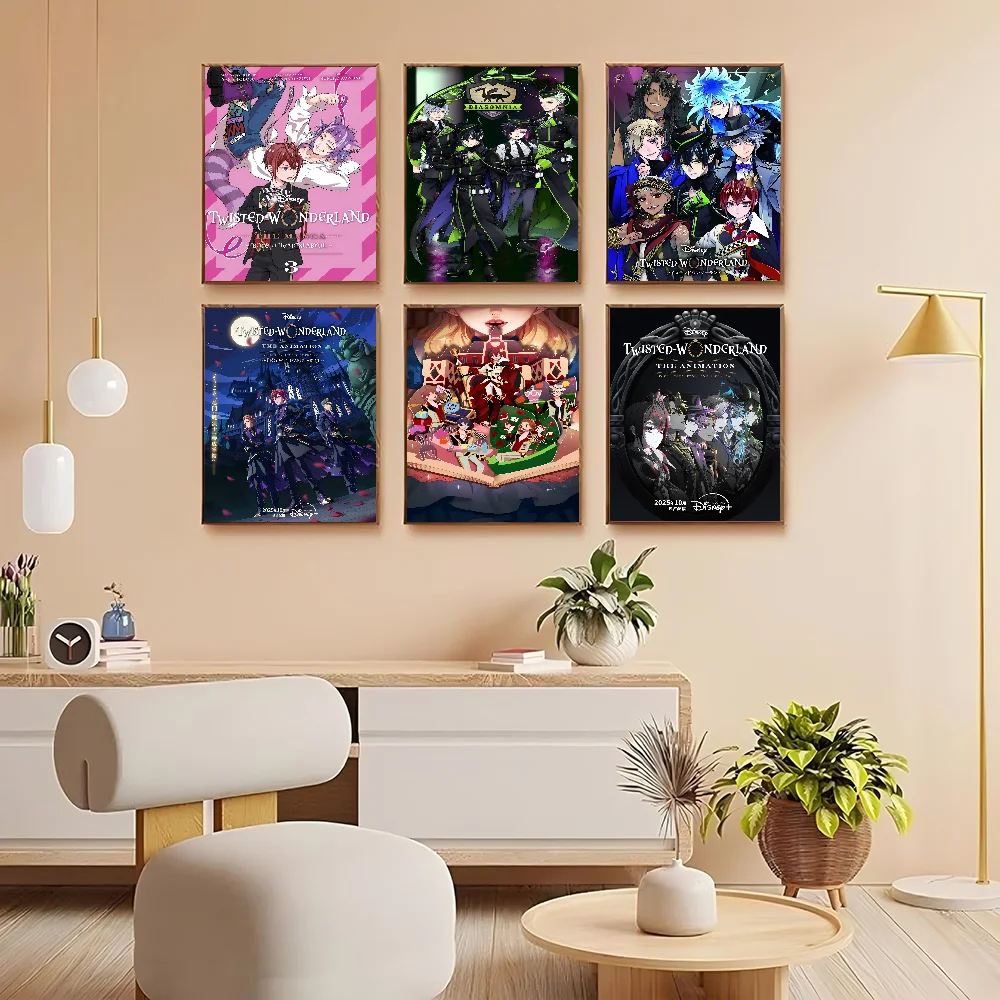 Twisted Wonderland Movie Sticky Posters Vintage Room Home Bar Cafe Decor Room Wall Decor