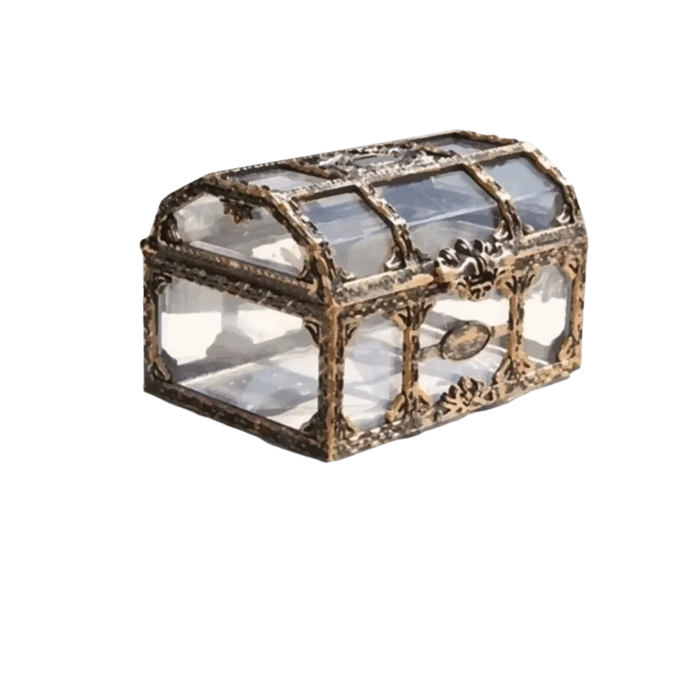 Crystal Gem Transparent Treasure Chest Portable Sturdy Pirate Chest Plastic Decorative Gem Box Home