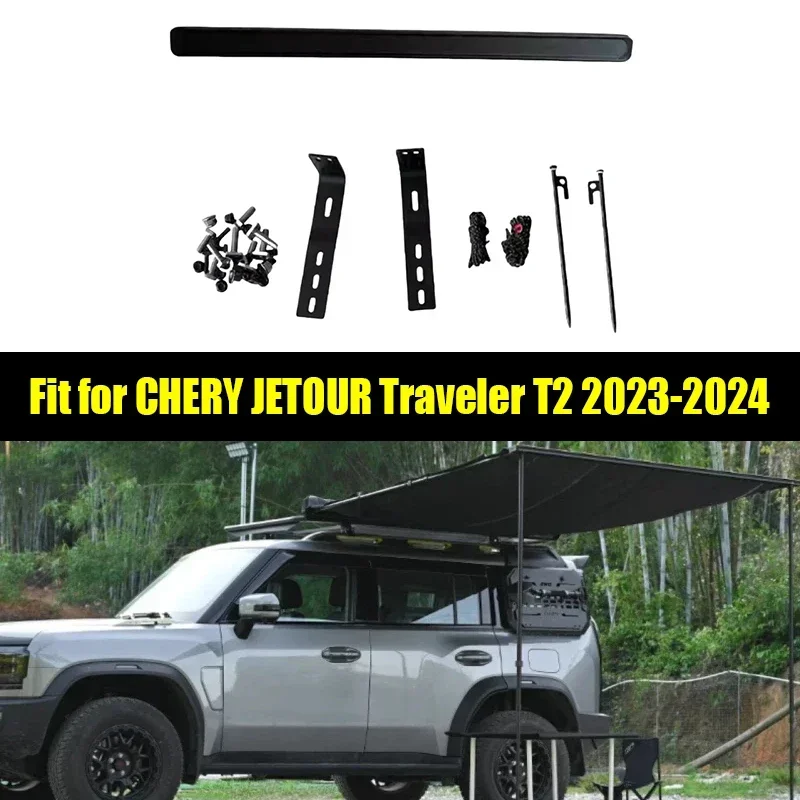 New! Car Semi-automatic Side Straight Pull Canopy Suitable for CHERY Jetour Traveller T2 2023 2024 Semi-automatic Sunshade Awnin