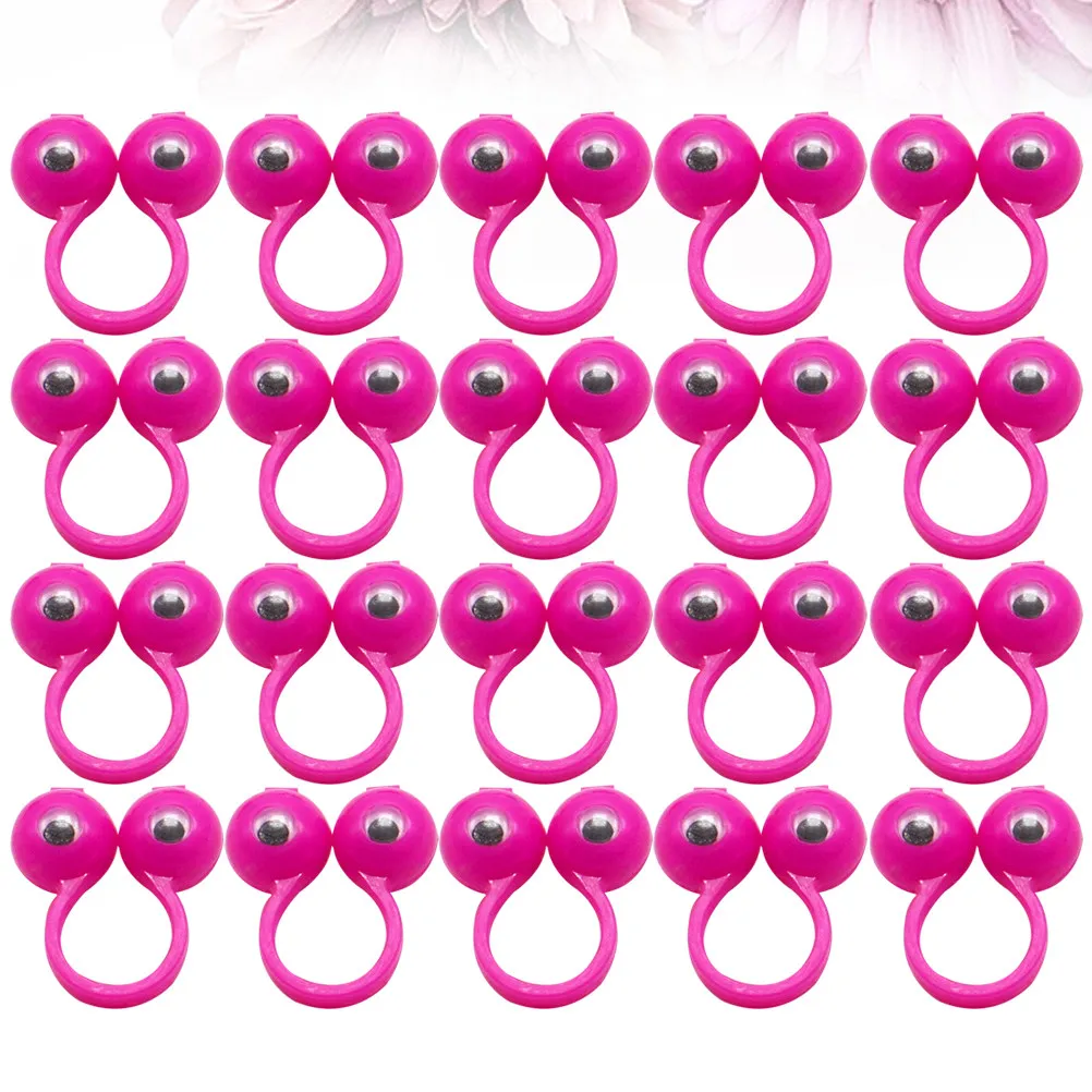 

50 шт. пальчиковых кукол с большими глазами, гладкие пластиковые кольца для маленьких и средних пальцев, разноцветные, для детского творчества, обучения, сцены и театра