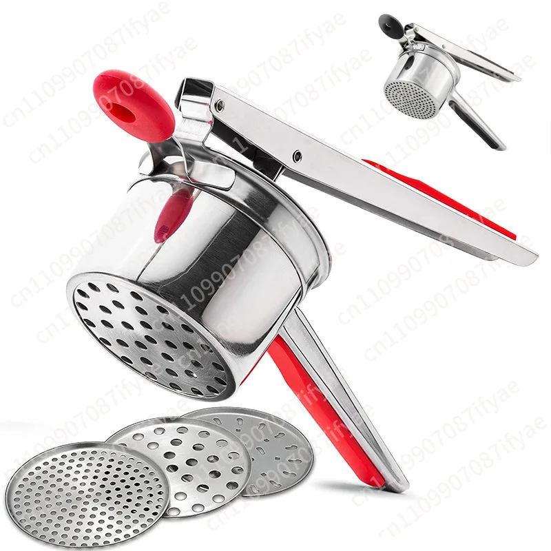 Mashed Potato Press Stainless Steel Potato Press Interchangeable Negative Pumpkin Sweet Potato Mash